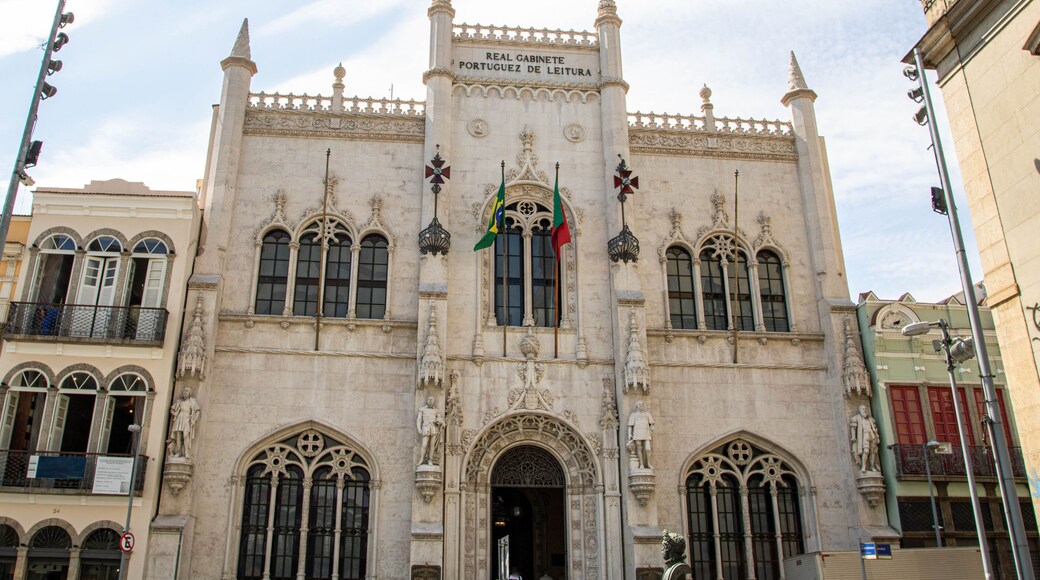 Rio de Janeiro, Brazil, January 2020- view of The Royal Portuguese Cabinet of Reading (Real Gabinete Português de Leitura)