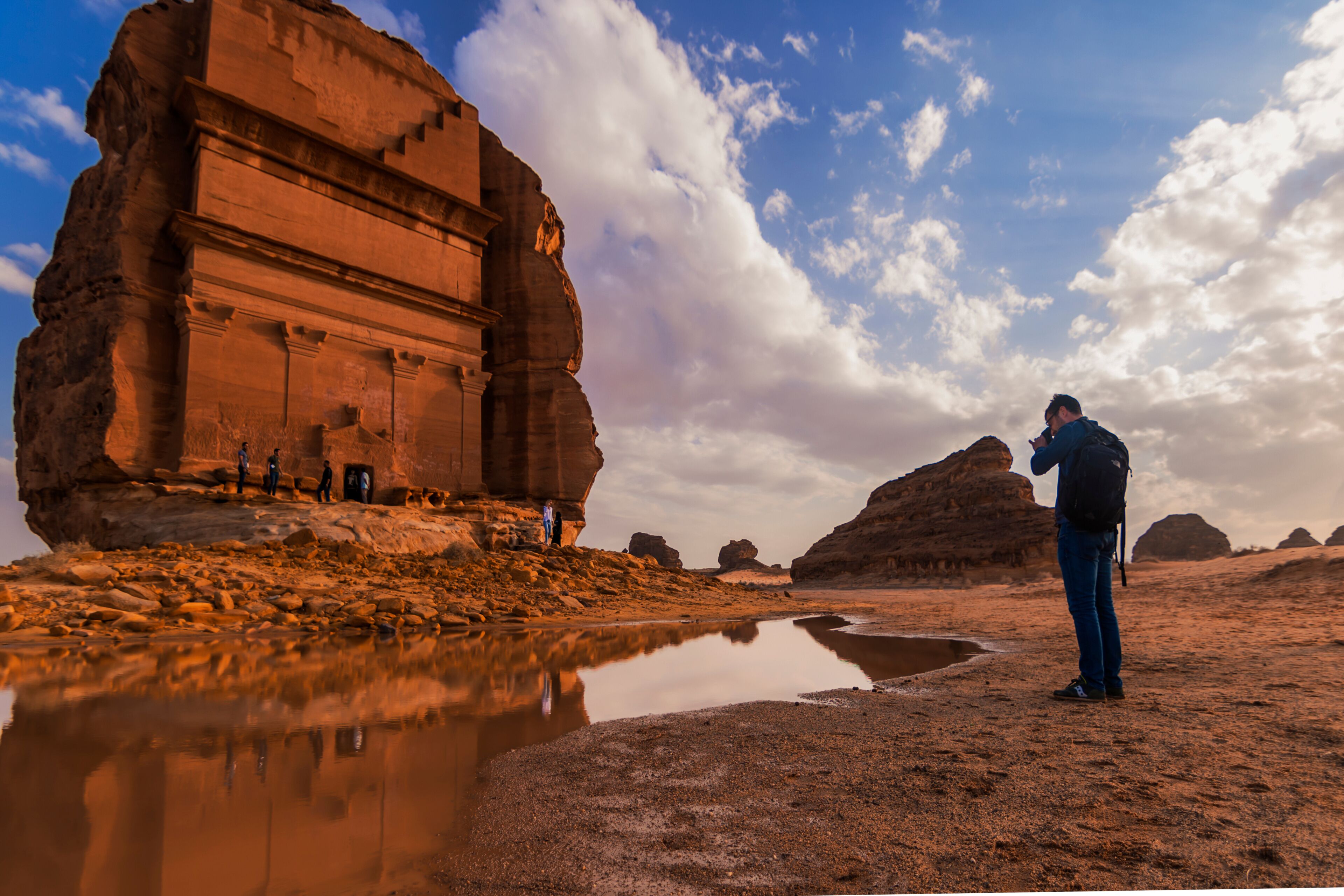 tourist in alula historical  pleas in saudi arabia