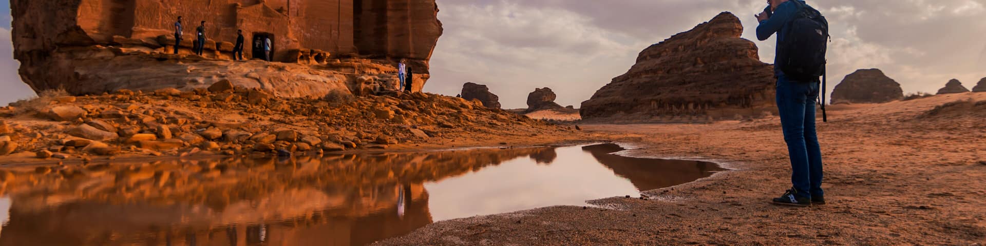 tourist in alula historical pleas in saudi arabia
