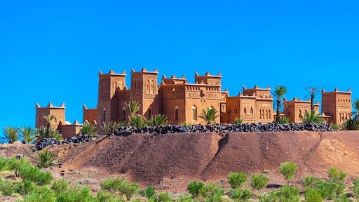View of the fortified city of Ait-Ben-Haddou, Morocco. Copy space for text.