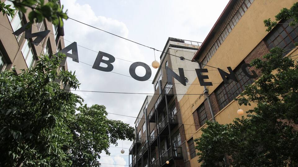 The Maboneng area street sign in Johannesburg. South Africa's hippest areas.