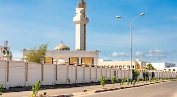 Saudi Institute Mosque with road in foreground, Djibouti city, Djibouti, Horn of Africa