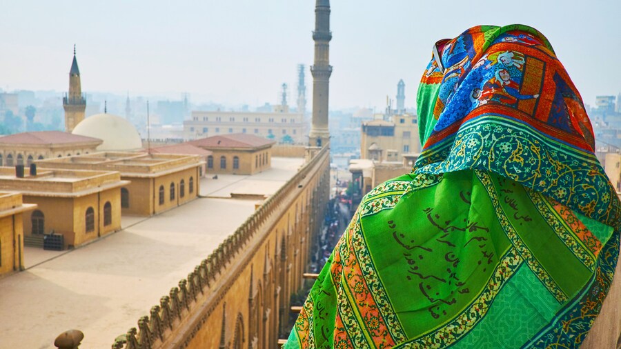 The minaret of Al-Hussein mosque, Cairo, Egypt