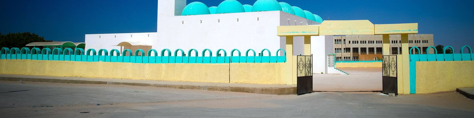 The view to Ibn Abbas mosque at Nouakchott in Mauritania