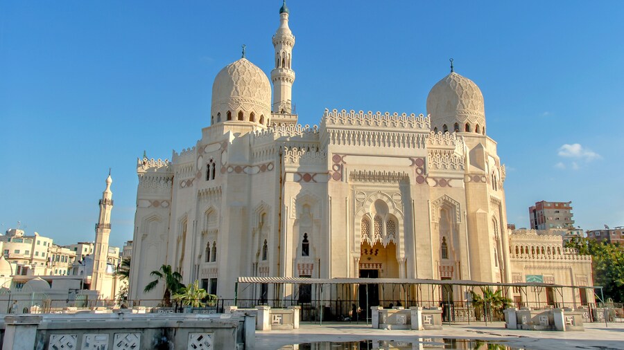 Alexandria, Egypt, 21 February 2018: Alexandria, Egypt, 21 February 2018: Abu al-Abbas al-Mursi Mosque