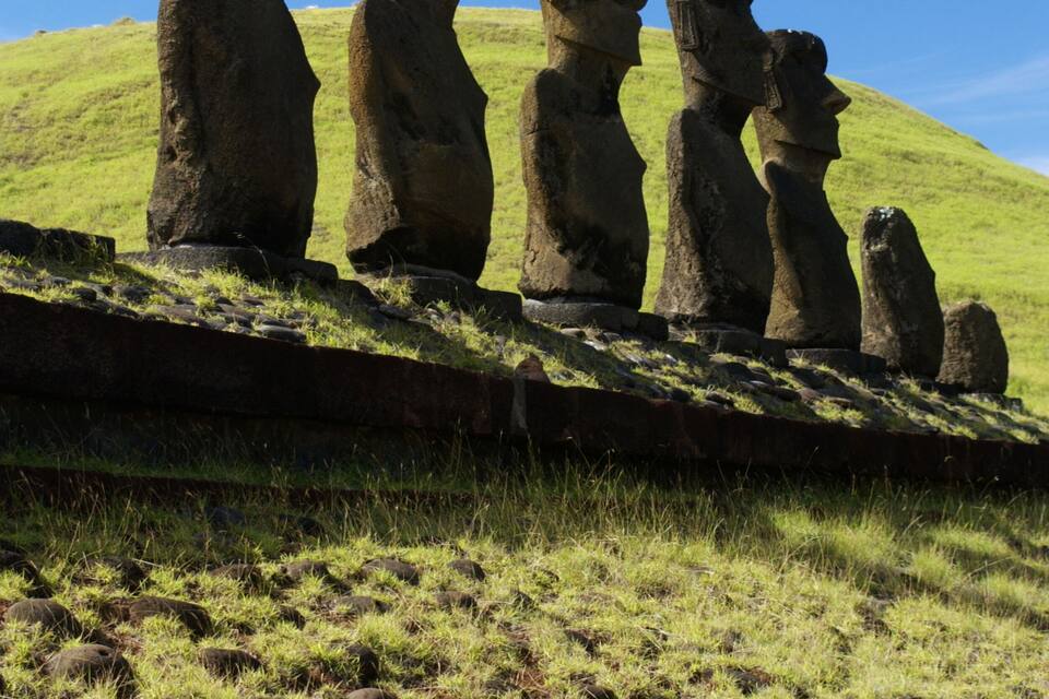 Moai statues on Easter Island.