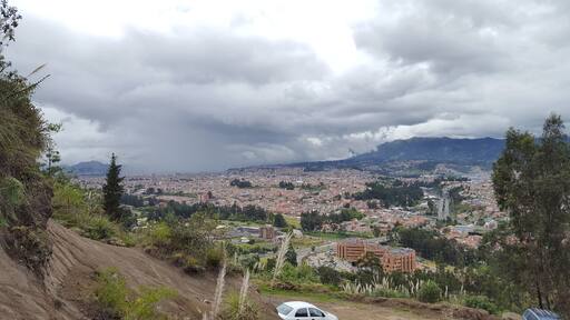 Rain over Cuenca from Parque Zoológico del Cuenca, Ecuador