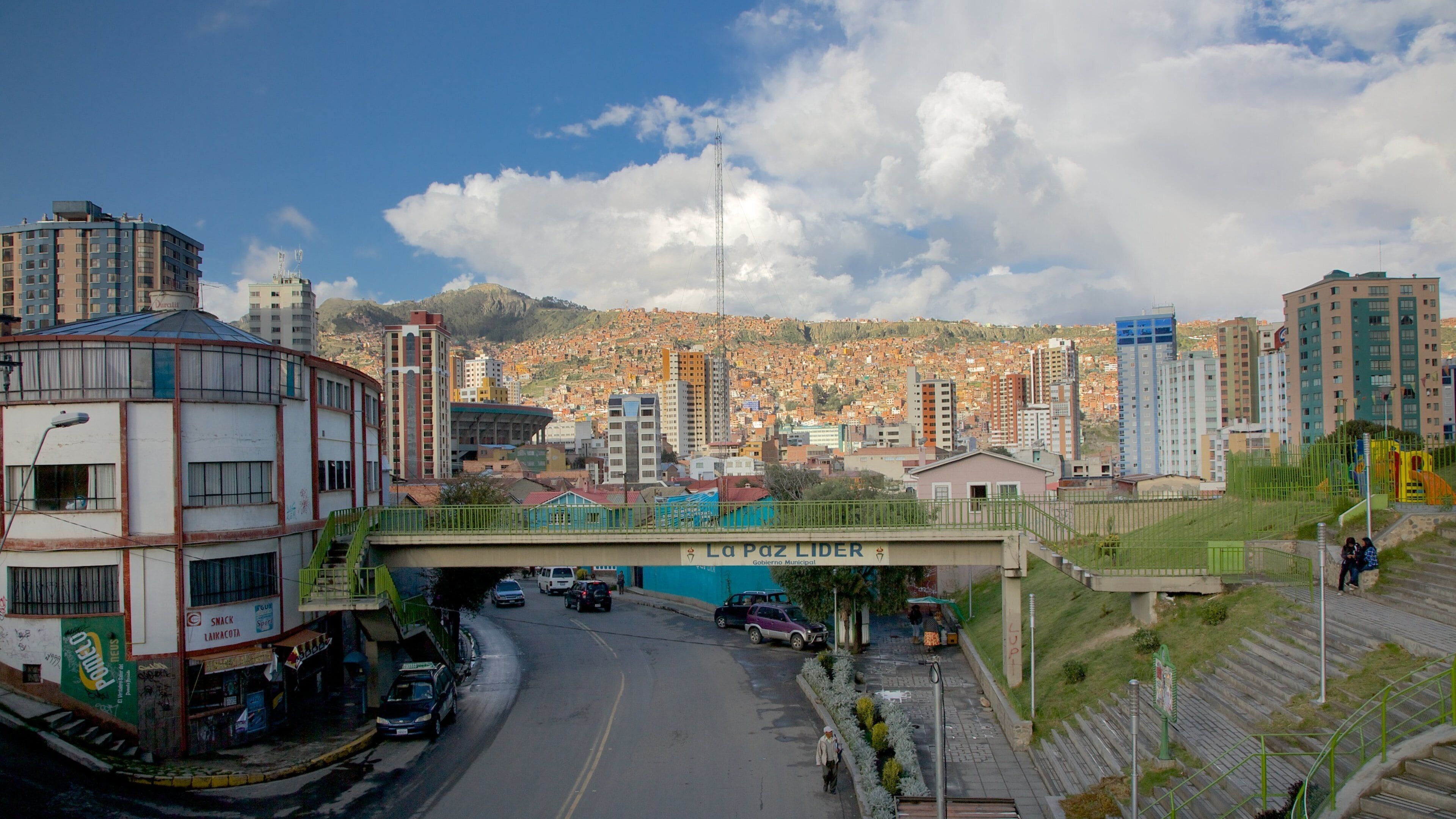 La Paz featuring a bridge and a city
