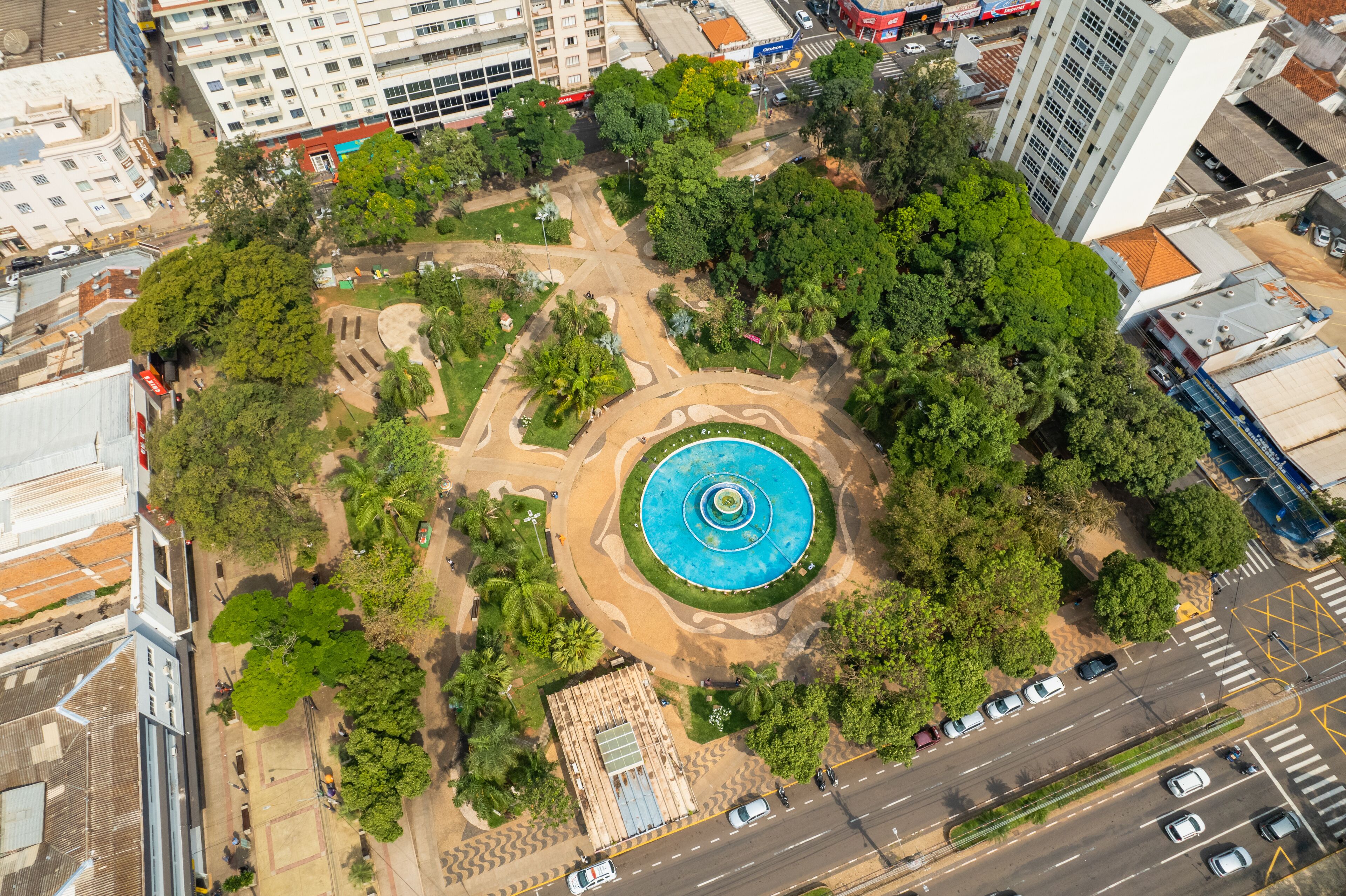 Presidente Prudente, São Paulo/Brazil - Around October 2022: Presidente Prudente, central square of the city.