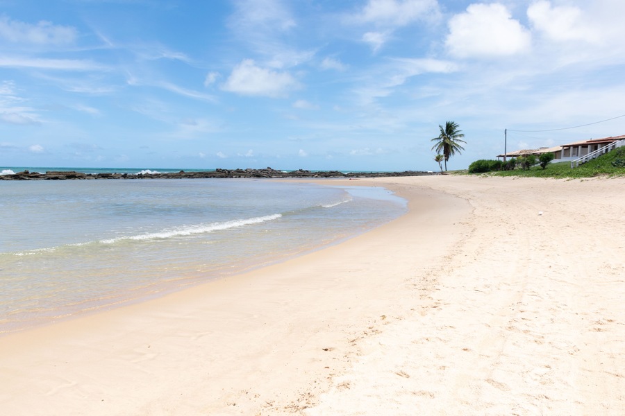 View of Camurupim beach with the reefs in the background, State of Rio grande do Norte in Brazil (photo 2).