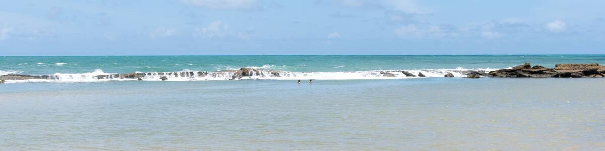 View of Camurupim beach with the reefs in the background, State of Rio grande do Norte in Brazil (photo 1).