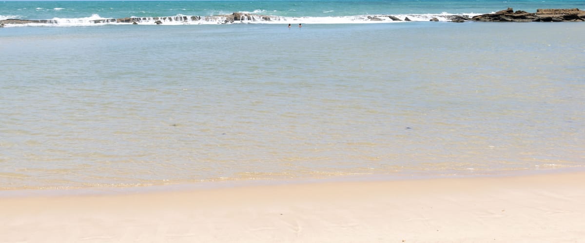View of Camurupim beach with the reefs in the background, State of Rio grande do Norte in Brazil (photo 1).