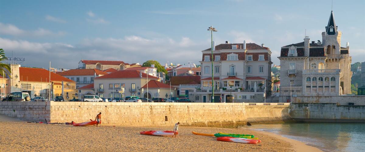 Cascais featuring general coastal views and a sandy beach