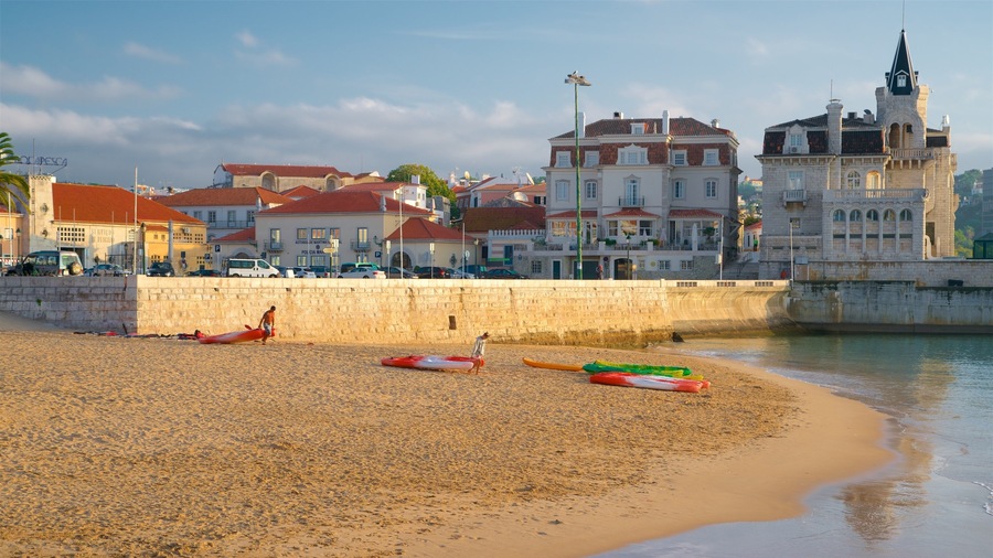 Cascais which includes general coastal views and a sandy beach
