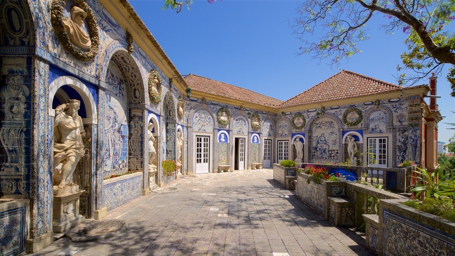 Palace of the Marquises which includes a statue or sculpture and heritage elements