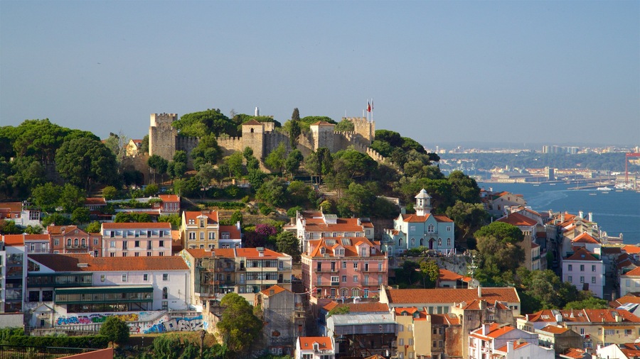 Senhora do Monte Viewpoint which includes landscape views, a river or creek and a city