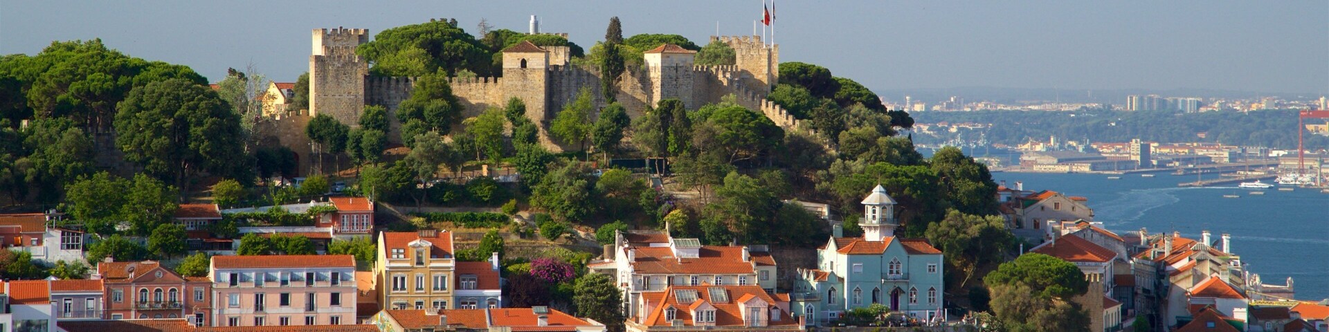 Senhora do Monte Viewpoint which includes landscape views, a river or creek and a city