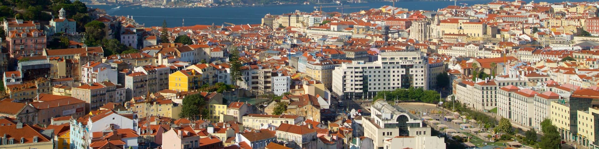 Senhora do Monte Viewpoint showing landscape views and a city