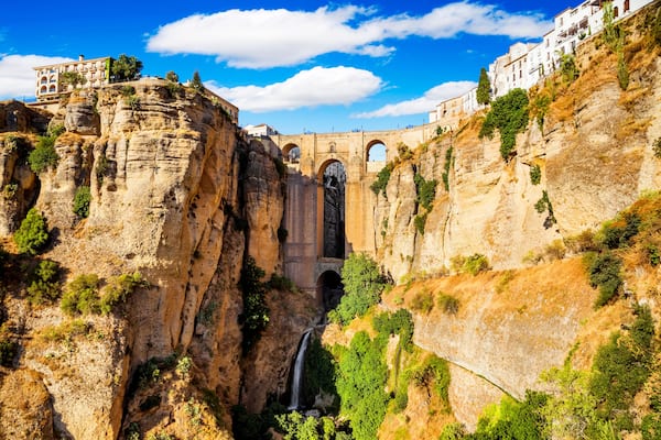 Bridge of Ronda, a famous white villages of Malaga, Spain a