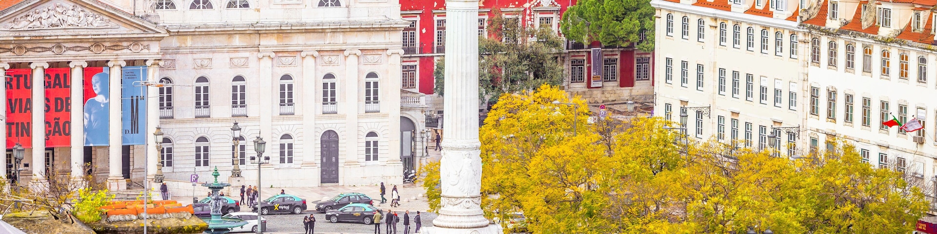 Lisbon, the Portuguese capital: Bird's eye view of Praça Dom Pedro IV, Praça do Rossio