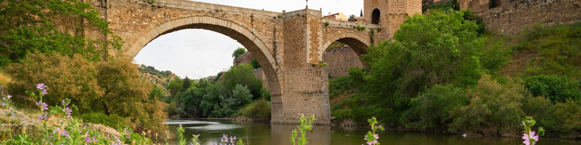 Puente de Alcantara featuring a river or creek, a bridge and heritage elements