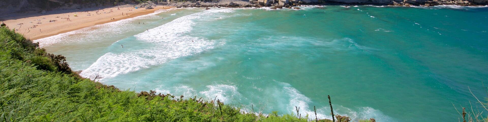 Matalenas Beach featuring general coastal views, a sandy beach and rugged coastline