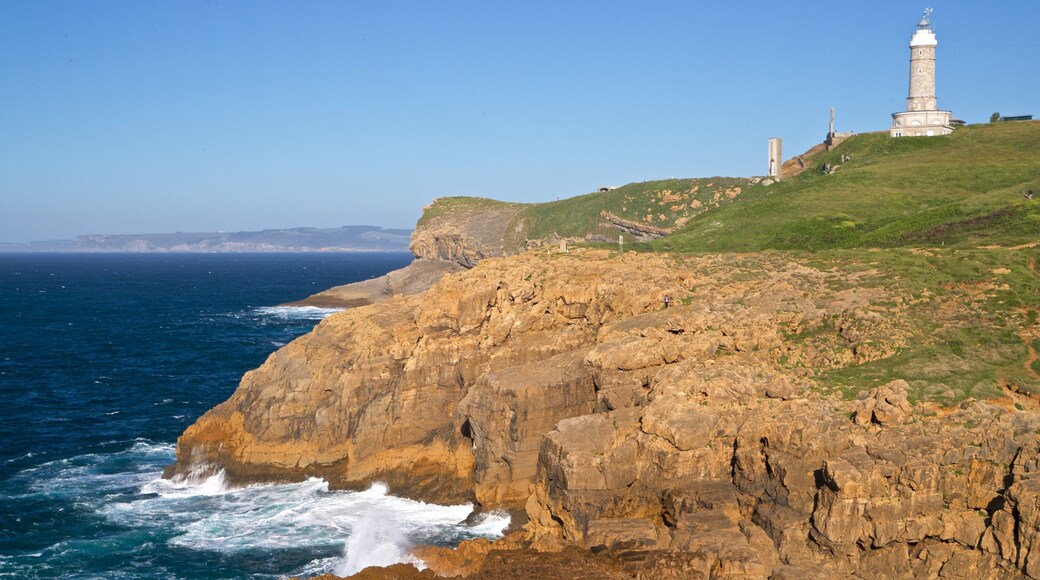 Cabo Mayor Lighthouse showing rugged coastline, general coastal views and a lighthouse
