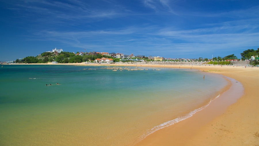 Plage de Magdalena montrant plage de sable, ville cĂŽtiĂšre et vues littorales