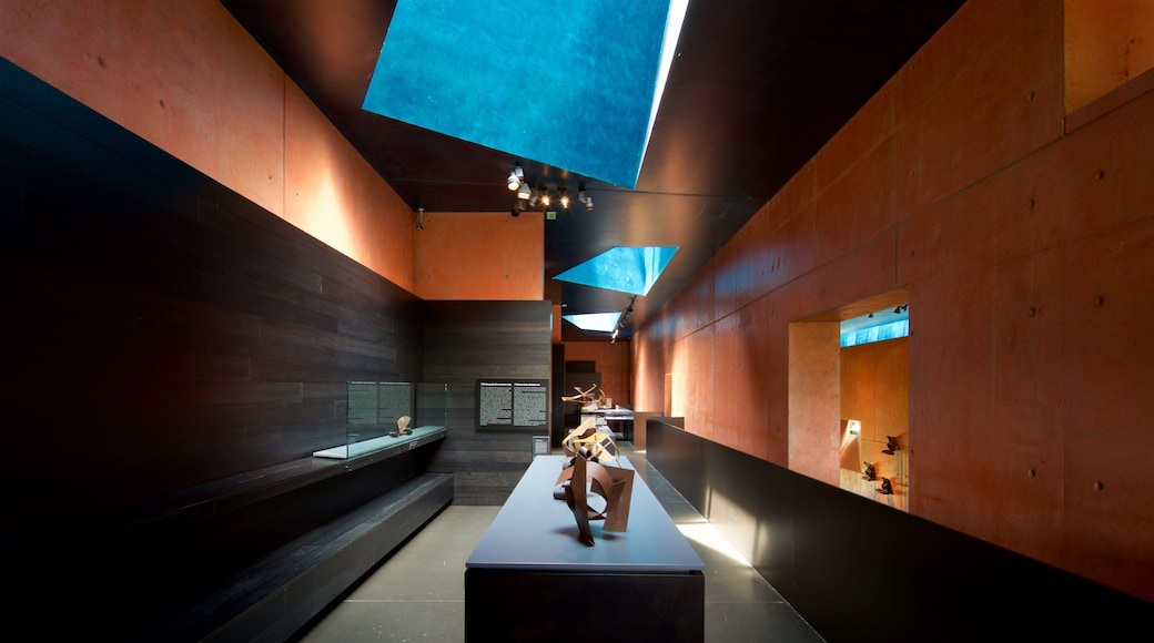 Musée Jorge Oteiza montrant vues intérieures et art