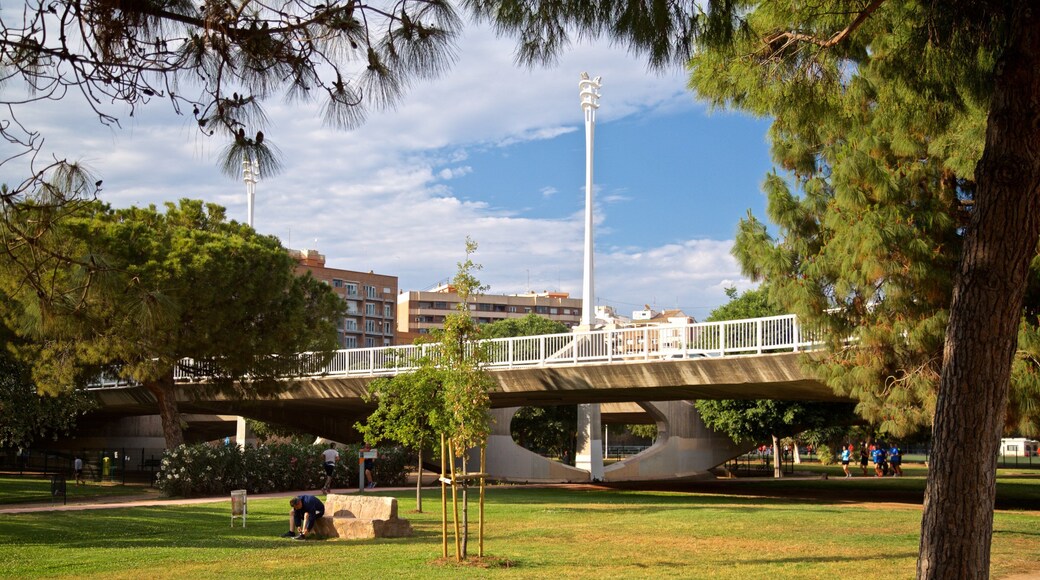 Puente de las Artes which includes a bridge and a garden
