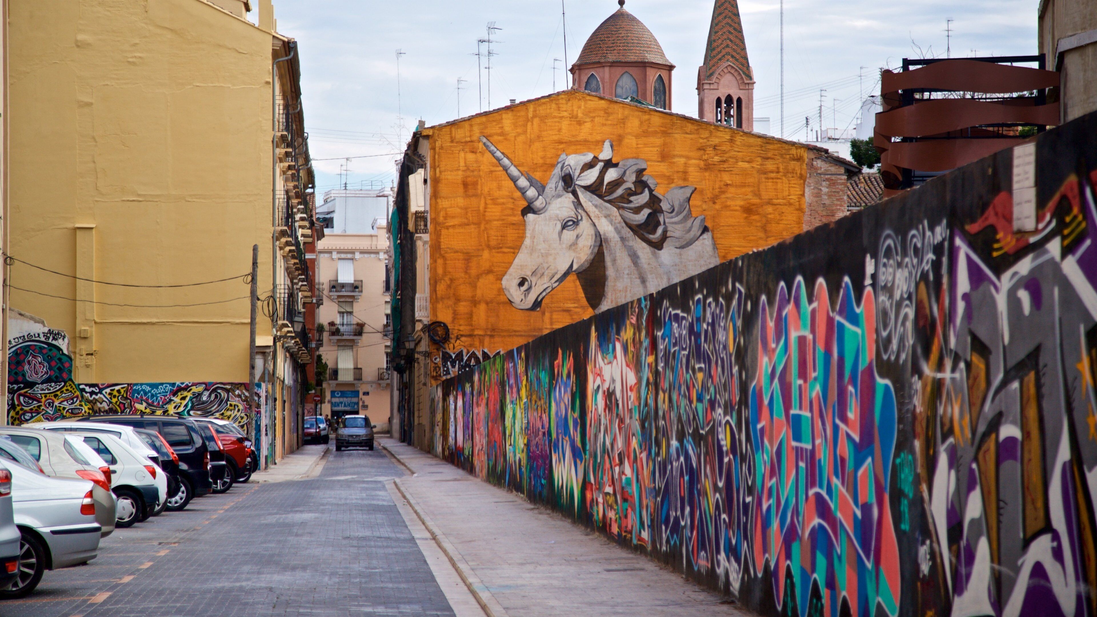 Puente de las Artes showing outdoor art