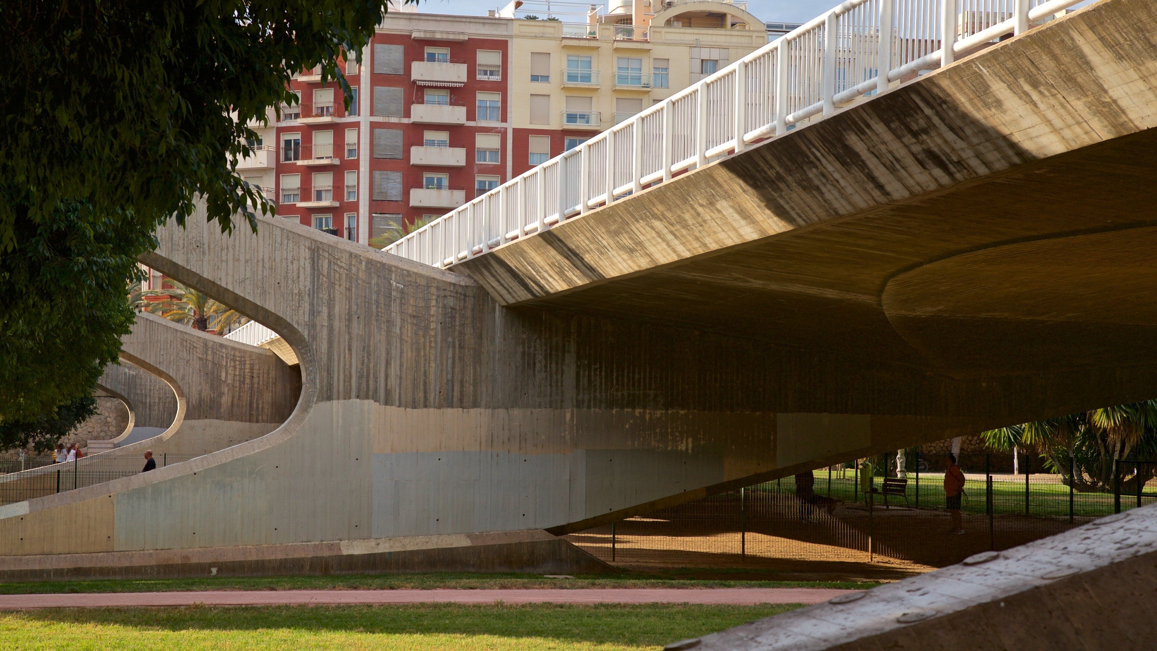 Puente de las Artes which includes a park and a bridge