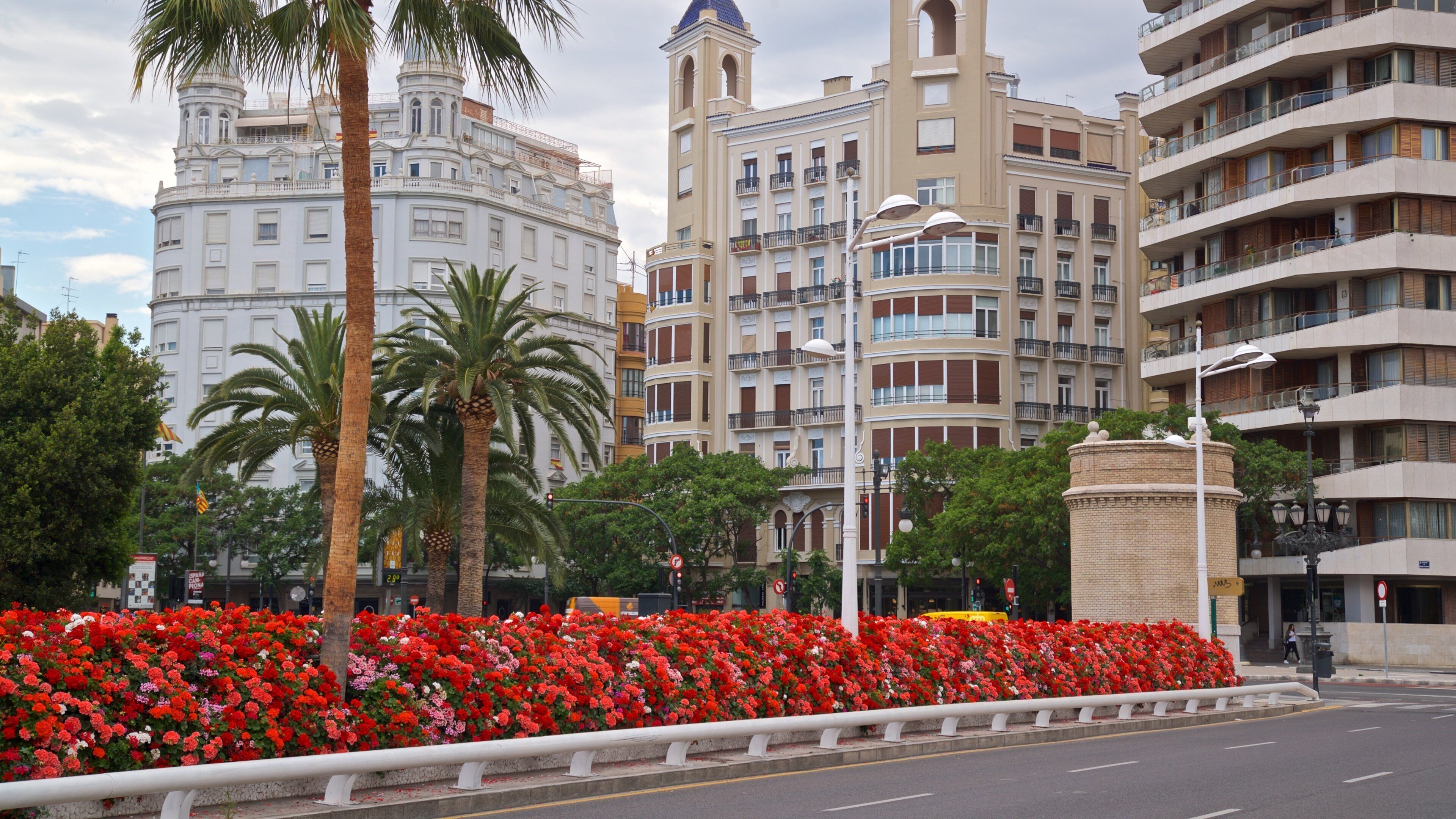 Flower Bridge featuring flowers and a city