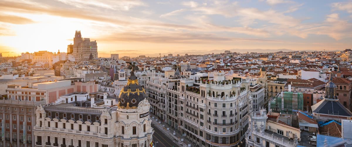 Circulo de Bellas Artes featuring landscape views, a city and a sunset