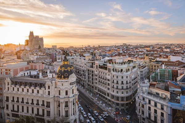 Circulo de Bellas Artes featuring landscape views, a city and a sunset
