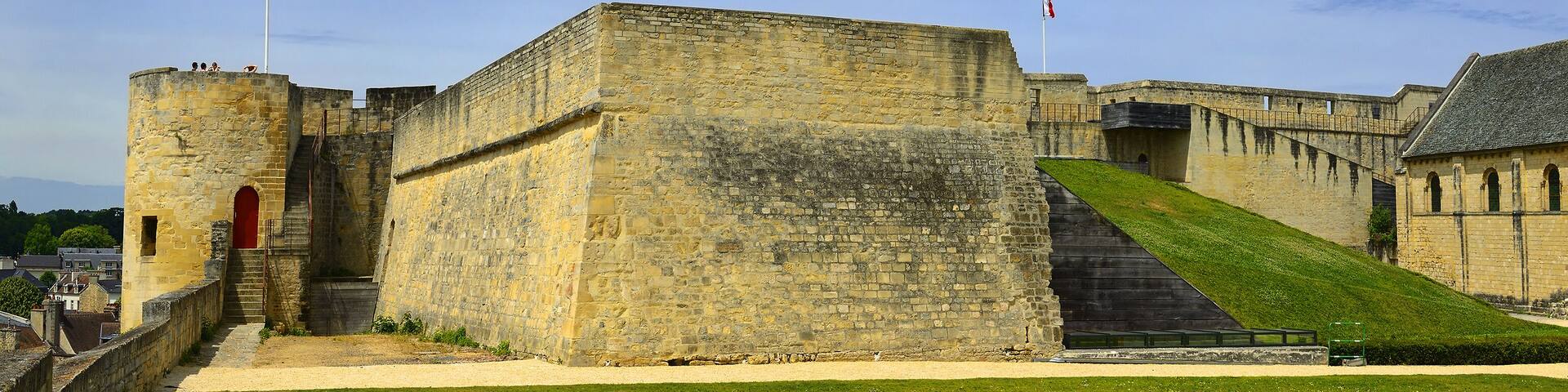 Castle walls of Caen castle - 1060, William of Normandy established a new stronghold in Caen. Norman town of Caen in the Calvados departement in Normandy, France