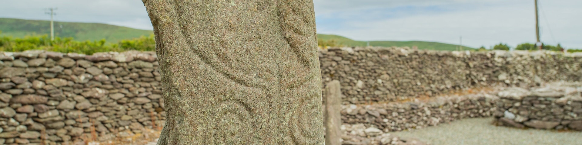Riasc Monastic Settlement showing heritage elements and building ruins
