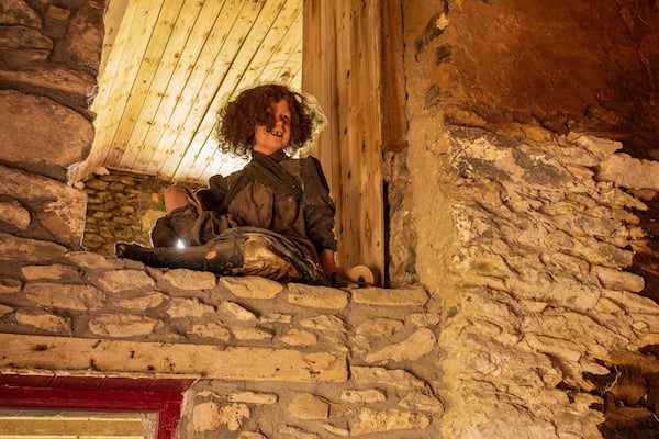 Irish Famine Cottages featuring interior views