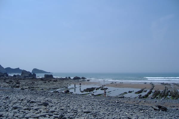 A hidden Devonshire gem, secluded beach off the beaten track - literally, access is via a steep, narrow coastal road. It's a popular spot with the locals that hasn't yet been discovered by the tourists.