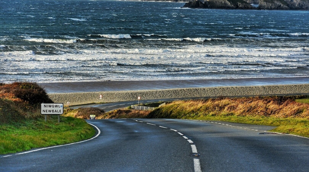 For me one of the most beautiful spots in Pembrokeshire . Situated between haverfordwest and st davids . The view as you come over the brow of the hill is jaw dropping very easy access to beach cafe pub and campsite literally yards from the sea . Popular with surfers .
#perspective