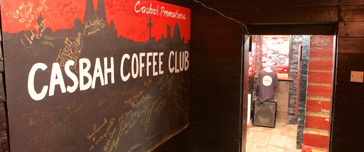 Casbah Coffee Club showing signage