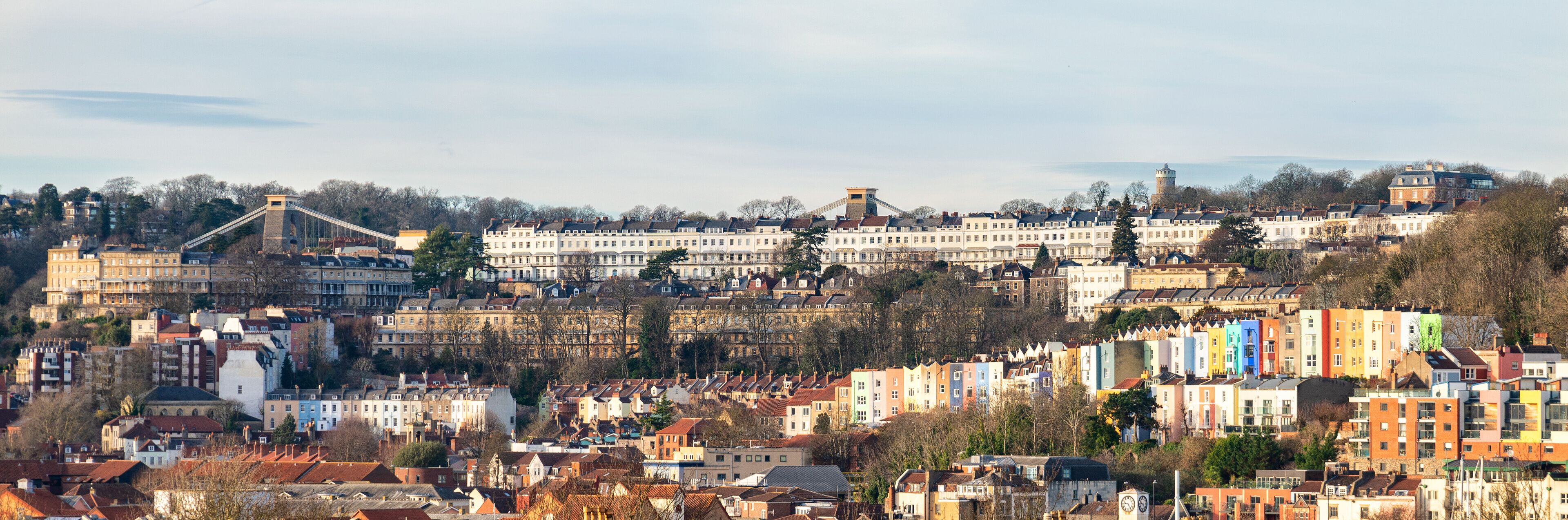Panoramic view of Cliftom area of Bristol, England, United Kingdom