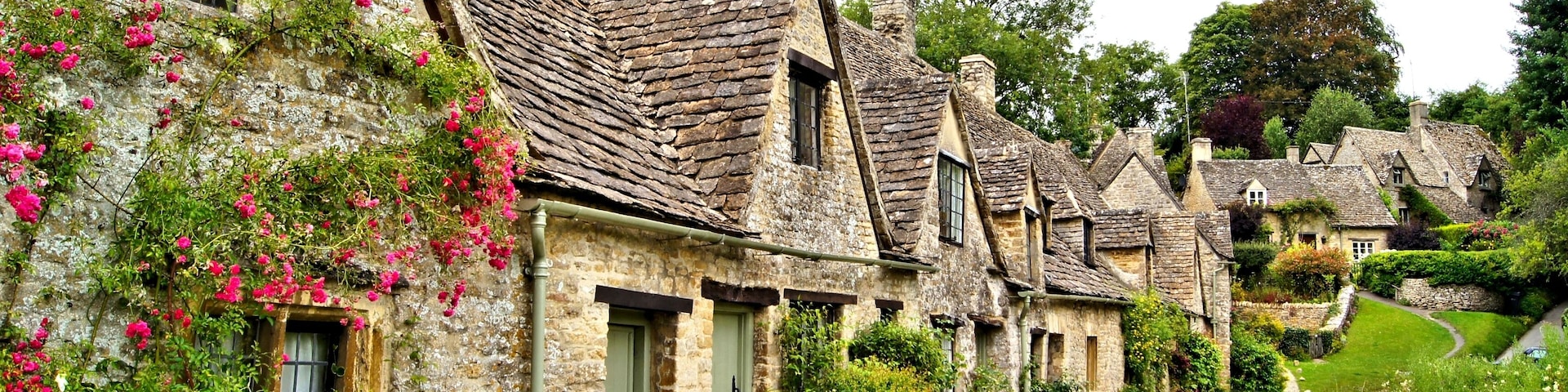 Houses of Arlington Row in the village of Bibury, England