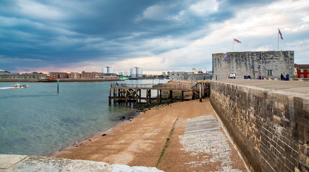 Square Tower showing a bay or harbor