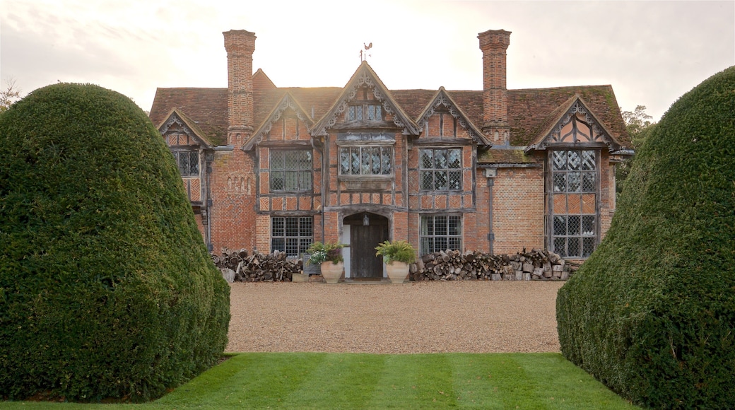 Dorney Court which includes a house, heritage elements and a sunset