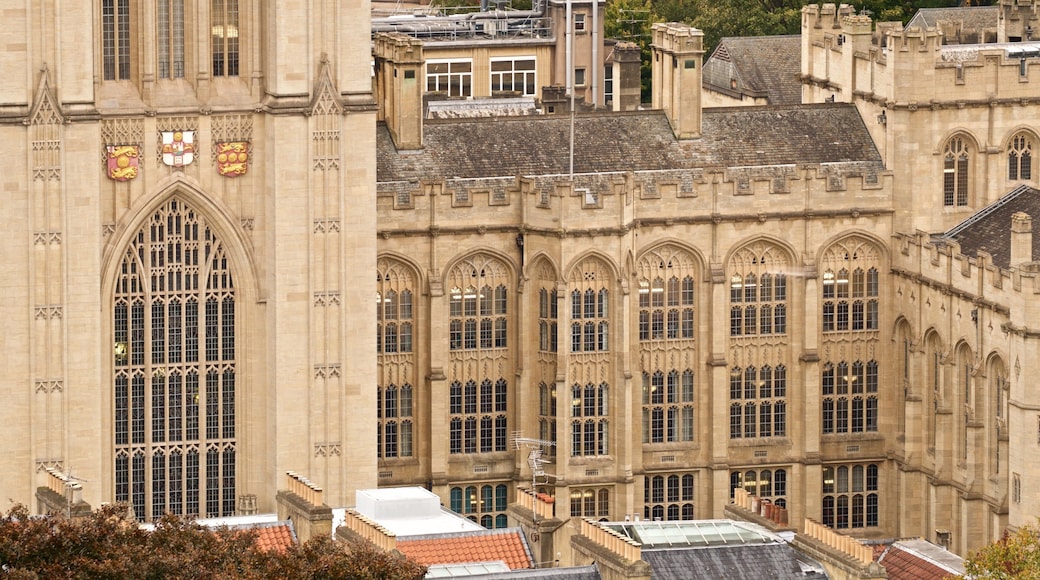 Wills Memorial Building showing landscape views, heritage elements and a city