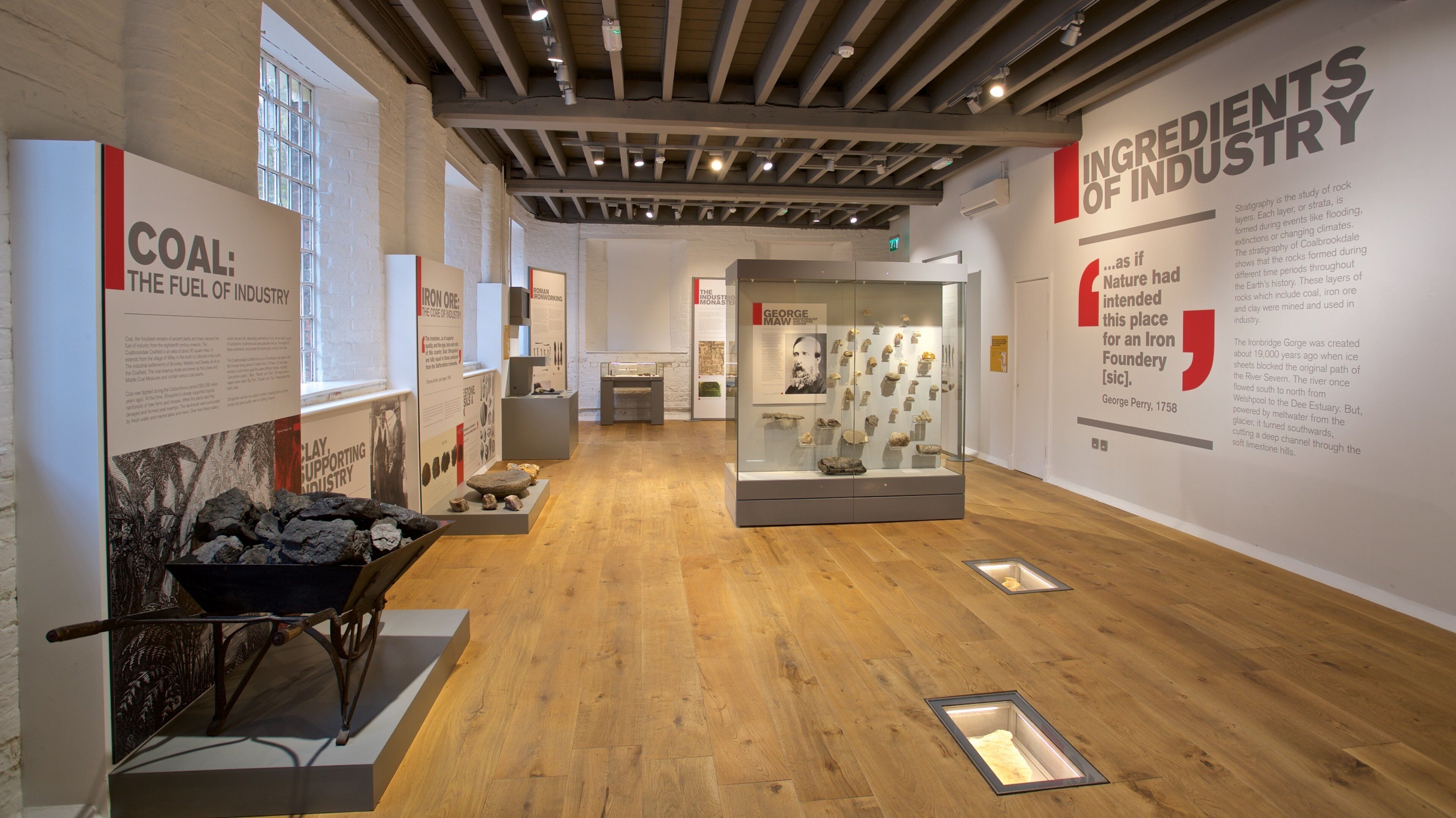 Coalbrookdale Museum of Iron featuring signage and interior views