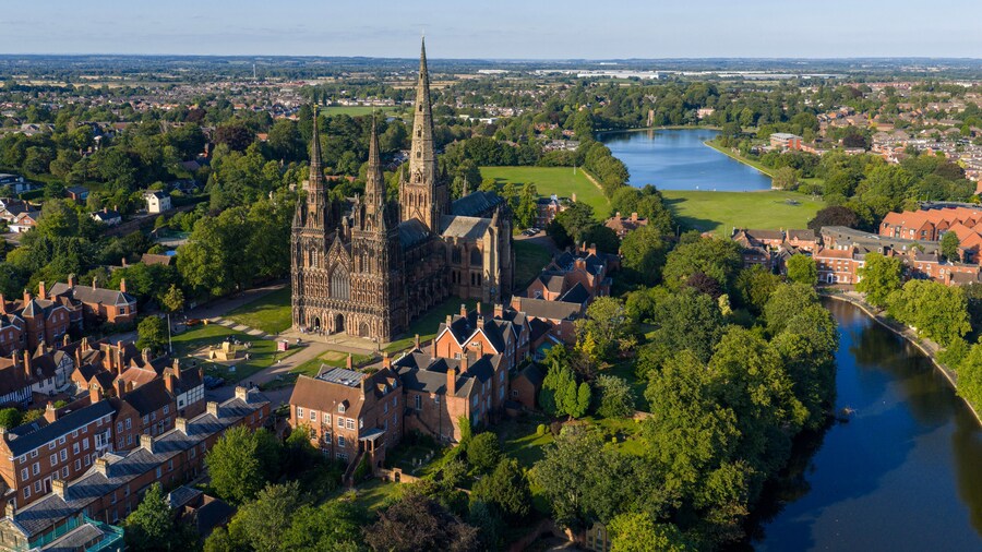 An Aerial Photograph of Lichfield Cathedral