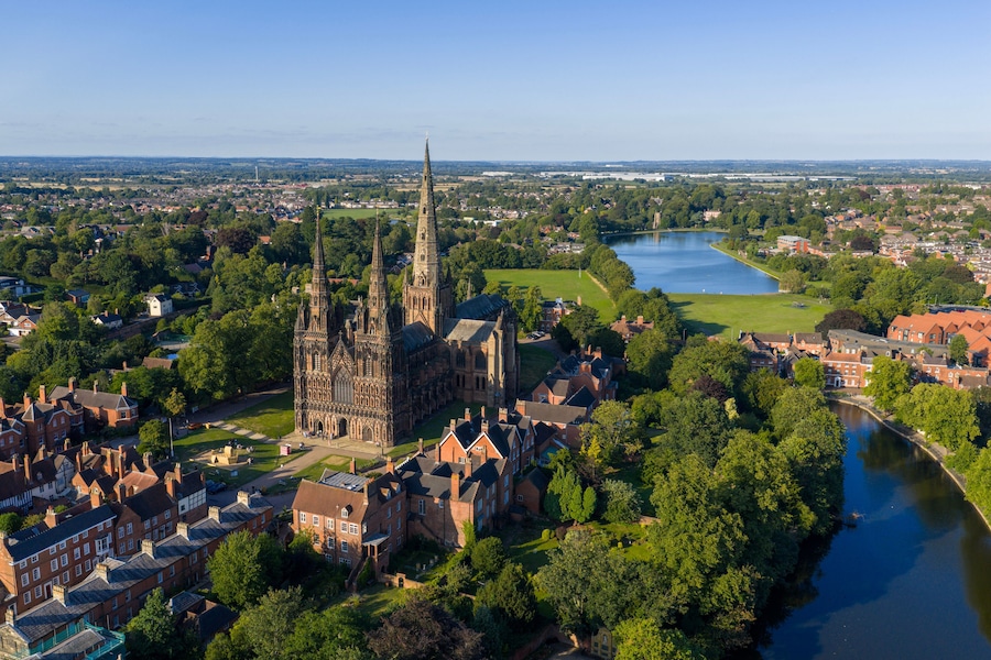An Aerial Photograph of Lichfield Cathedral