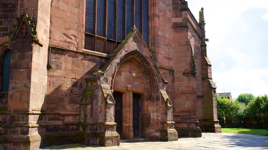 Warrington Parish Church showing a church or cathedral and heritage architecture